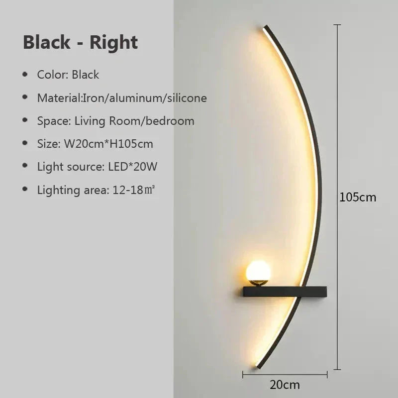 Wall-mounted light fixture with dimensions and specifications on a gray background