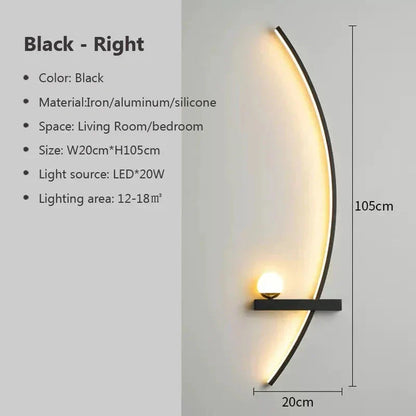 Wall-mounted light fixture with dimensions and specifications on a gray background