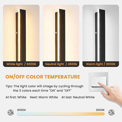 Light fixture with color temperature options on a white background