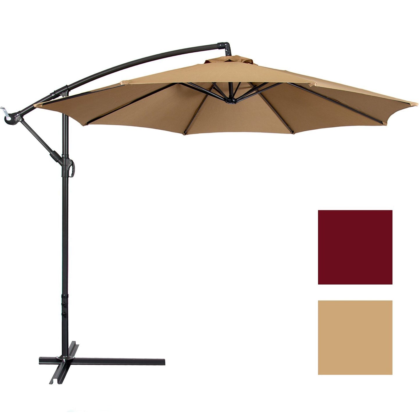 "3M outdoor side patio umbrella for garden and backyard, perfect for shade and leisure spaces"