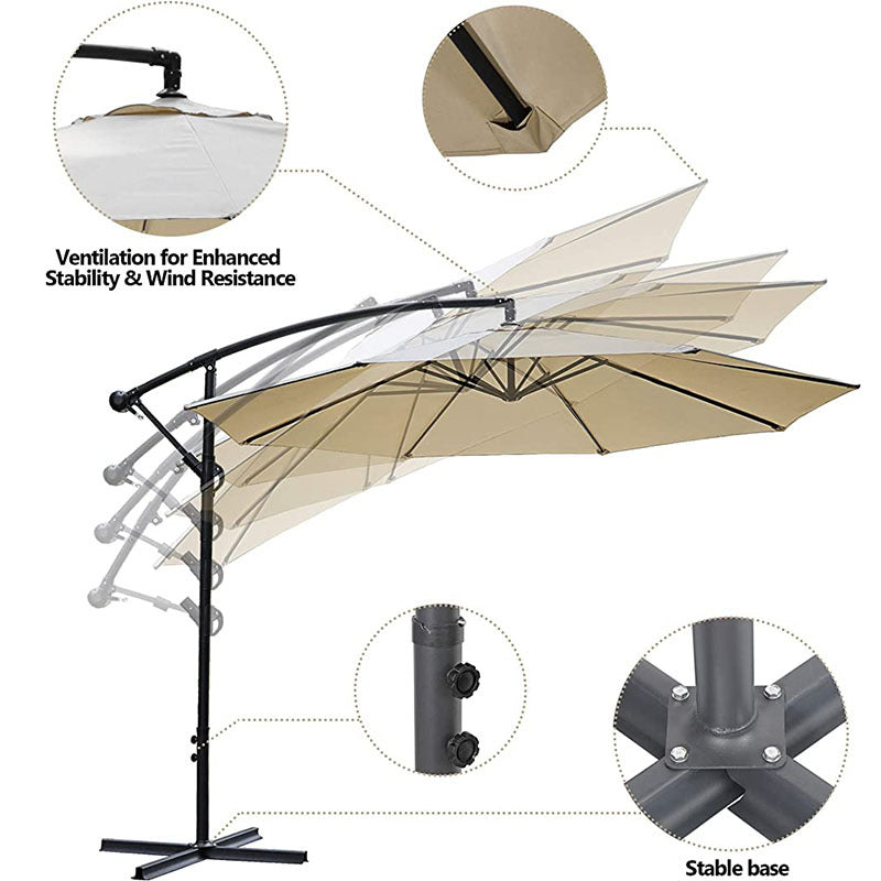 "3M outdoor side patio umbrella for garden and backyard, perfect for shade and leisure spaces"