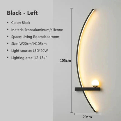 Wall-mounted light fixture with dimensions and specifications on a gray background